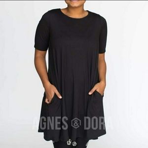 Swing Tunic Black Baby Suede A&D